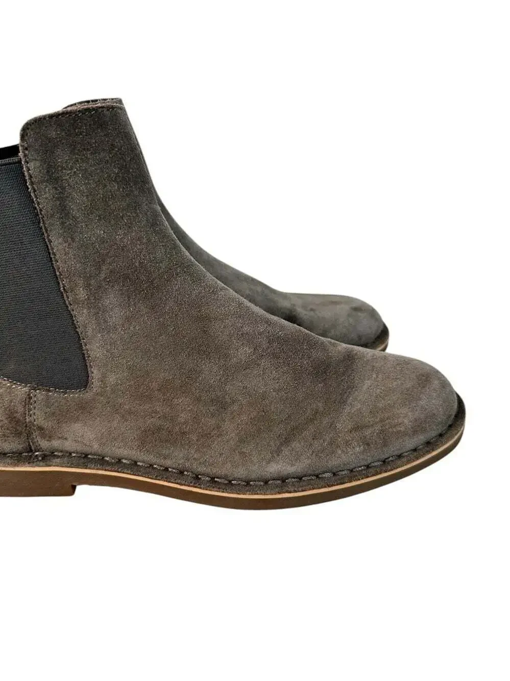 The Rail Mens Suede Chelsea Boots With Rubber Soles Size Grey Classic Casualcore